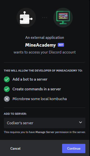 create a minecraft discord bot for you